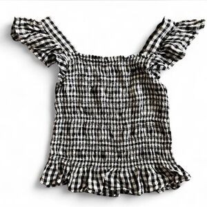 SO Black and White Checkered Kids Blouse